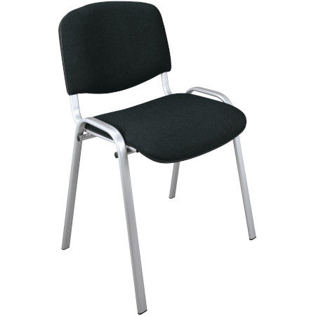 Chaise Conference non feu tissu noir piétement alu Chaise Conference non feu tissu noir piétement alu